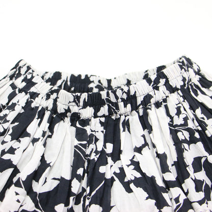 22春夏 月影のスカート / ロング ティアード ギャザー 花柄 フラワープリント コットン