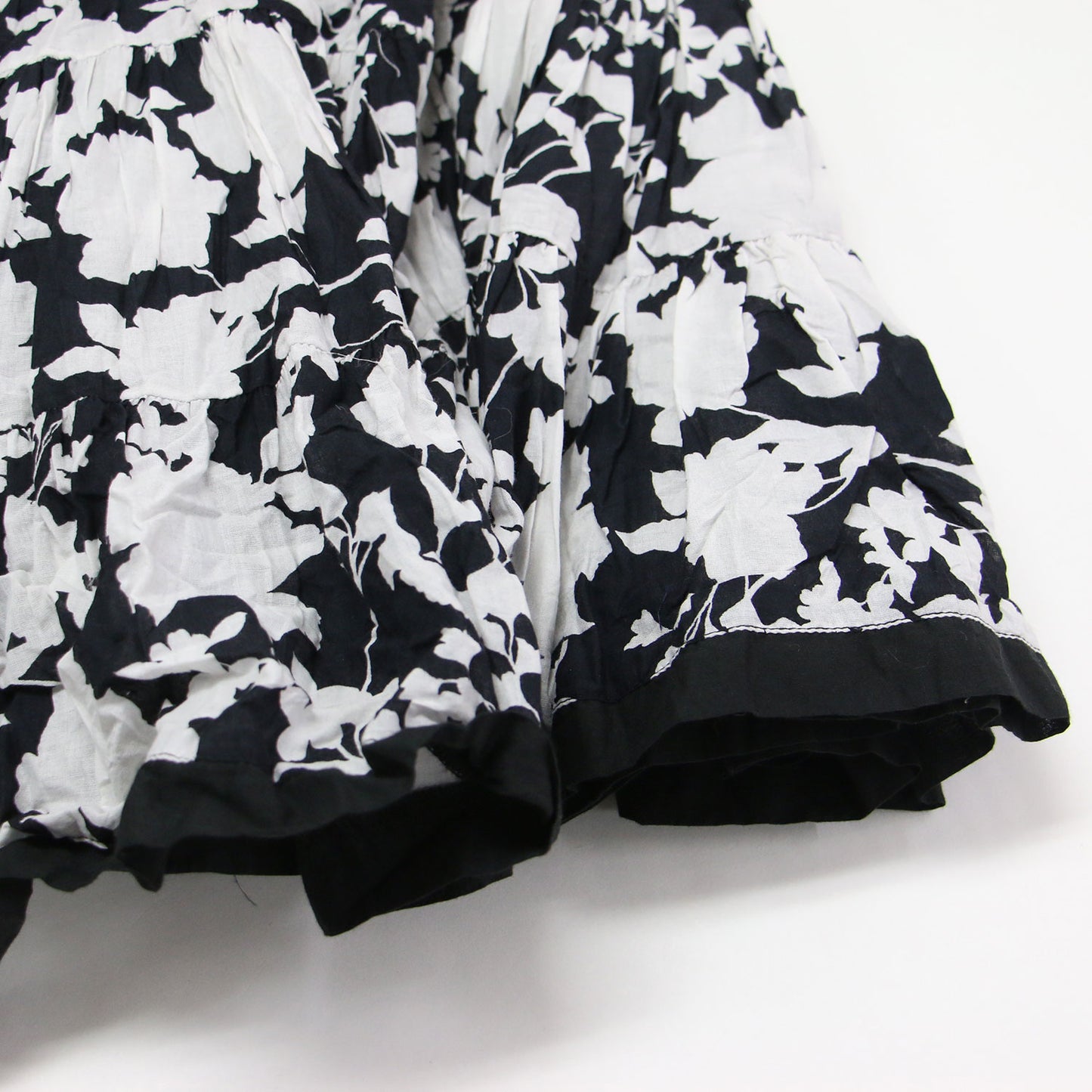 22春夏 月影のスカート / ロング ティアード ギャザー 花柄 フラワープリント コットン