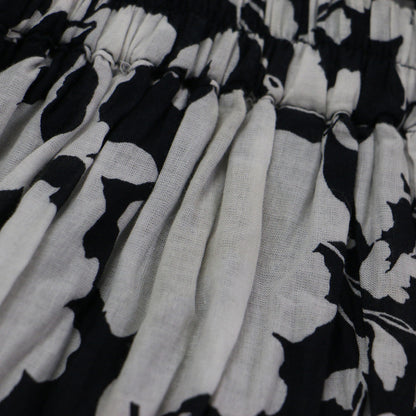 22春夏 月影のスカート / ロング ティアード ギャザー 花柄 フラワープリント コットン