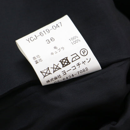 ウール ノーカラー ジャケット YCJ-619-047 / ショート丈 長袖 コンパクト