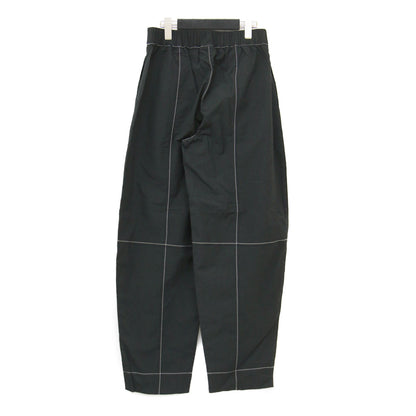 コットン クレープ カーブ パンツ / Cotton Crepe Elasticated Curve Pants テーパード ウエストゴム ステッチ