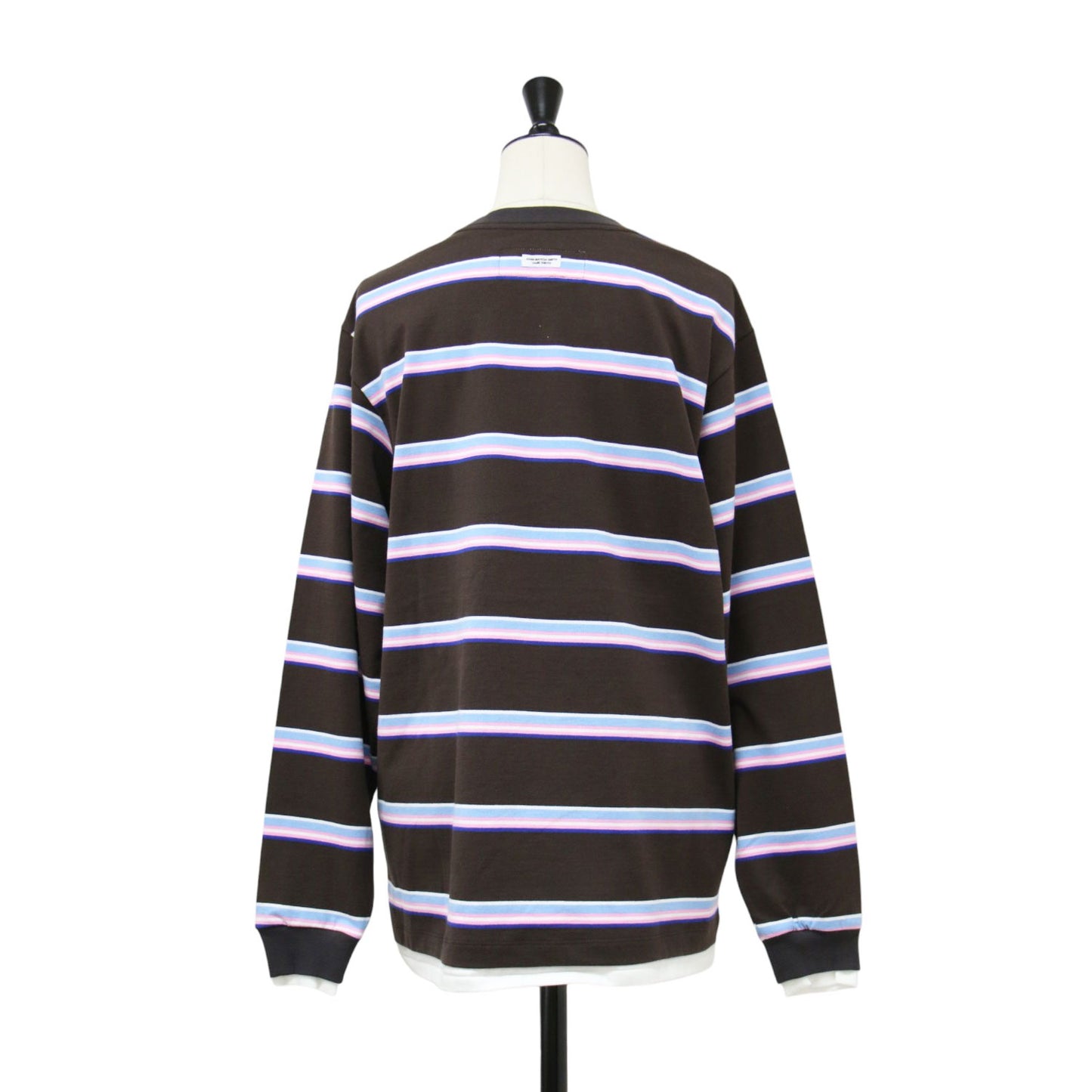 25秋冬 コットン ボーダー レイヤード 長袖 Tシャツ / COTTON BORDER LAYERED L/S T-SHIRT カットソー クルーネック ロングスリーブ