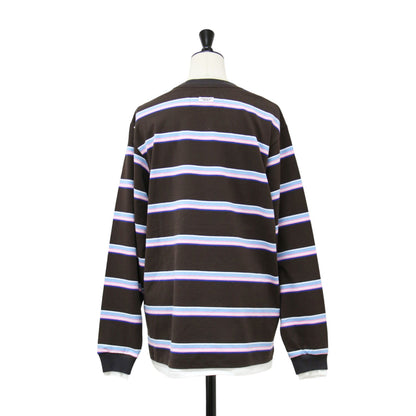 25秋冬 コットン ボーダー レイヤード 長袖 Tシャツ / COTTON BORDER LAYERED L/S T-SHIRT カットソー クルーネック ロングスリーブ