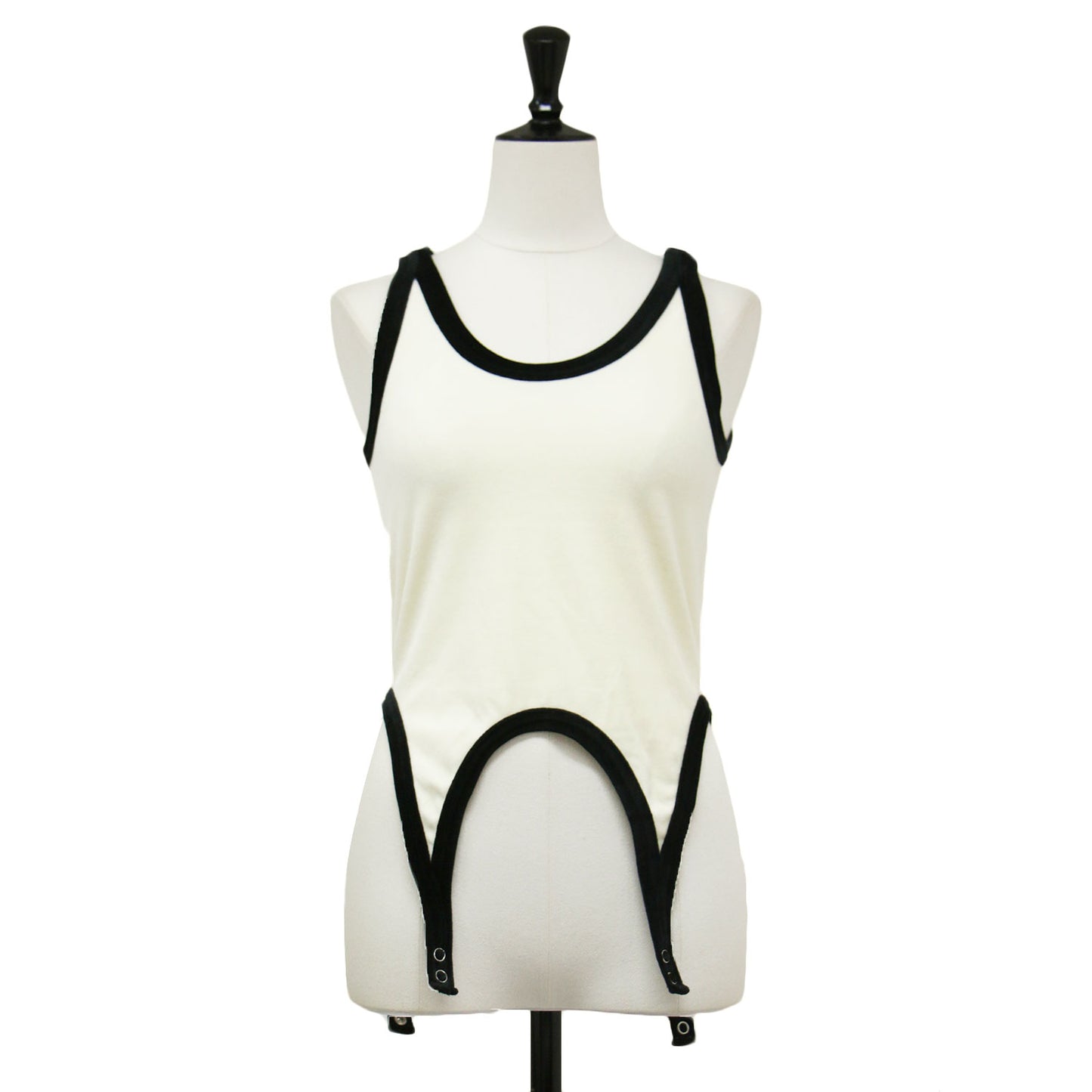 コットン ベロア 3WAY タンクトップ / COTTON VELOUR UP AND DOWN TANK TOP パイピング コットン