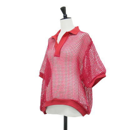 26春夏 スクエア メッシュ スキッパー ポロ / SQUARE MESH SKIPPER POLO シャツ プルオーバー コットン