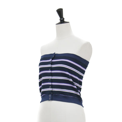 26春夏 コットン ピケ チューブトップ / COTTON PIQUE TUBE TOP ビスチェ ボーダー柄