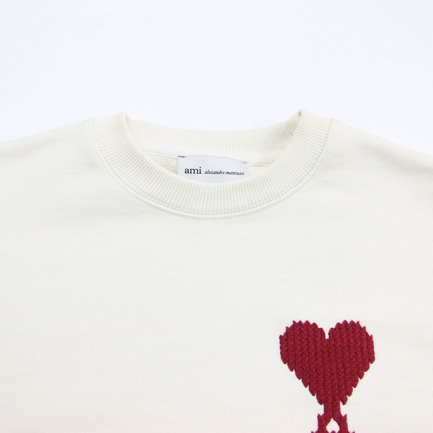 26春夏 コットン ロゴ 刺繍 スウェットシャツ / Ami De Coeur スウェット 長袖 クルーネック ワイド ドロップショルダー