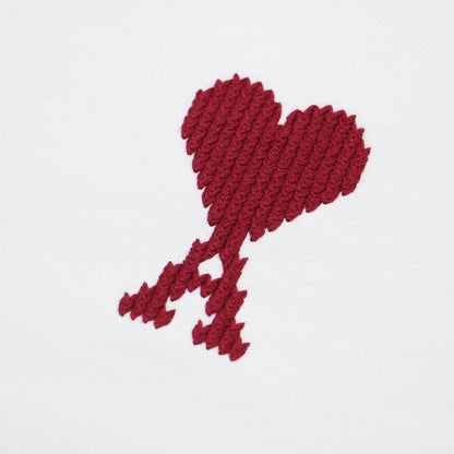 26春夏 コットン ロゴ 刺繍 スウェットシャツ / Ami De Coeur スウェット 長袖 クルーネック ワイド ドロップショルダー