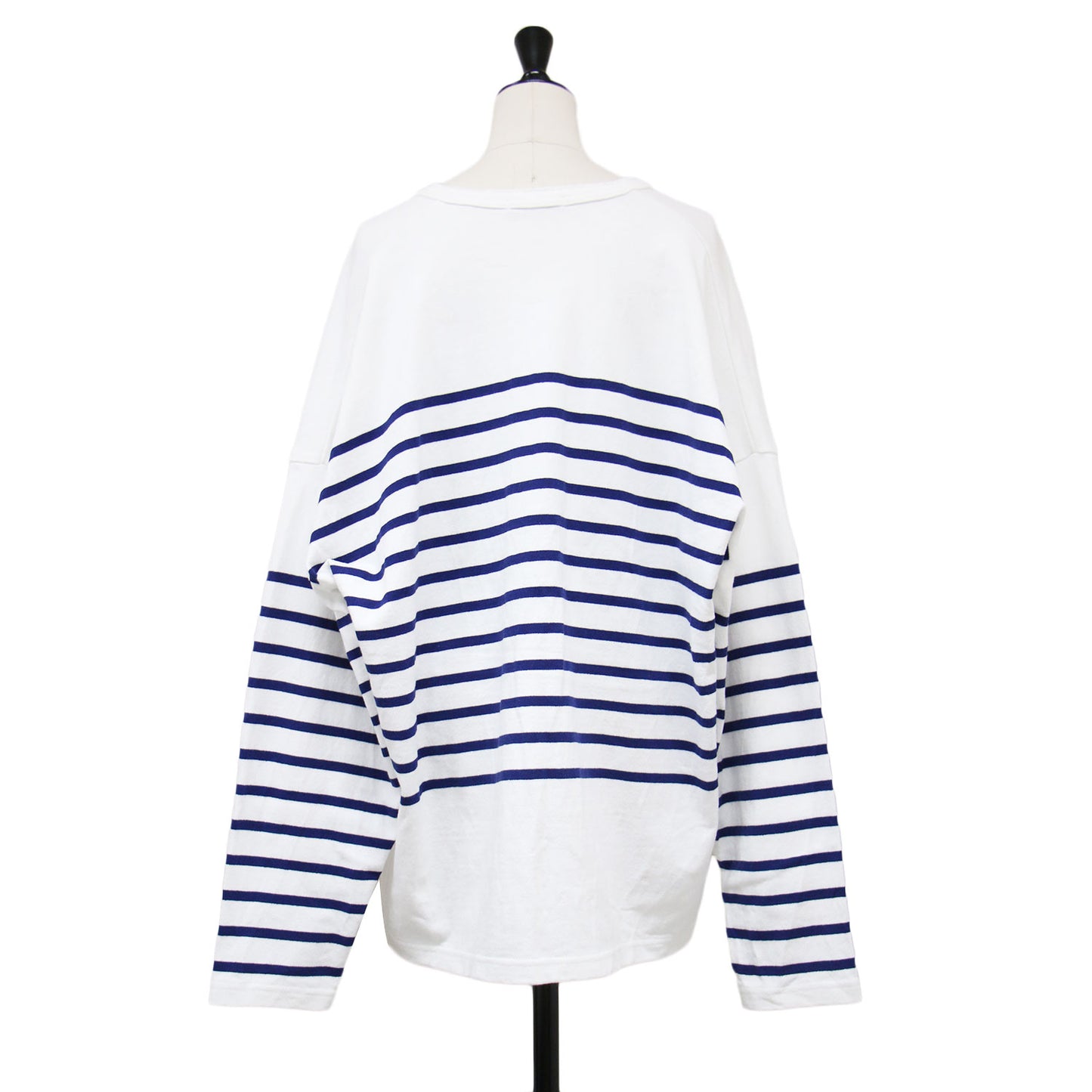25秋冬 ヘンリーネック ボーダー プルオーバー / WIDE HENRY NECK BORDER TOPS 長袖 ワイド ドロップショルダー コットン