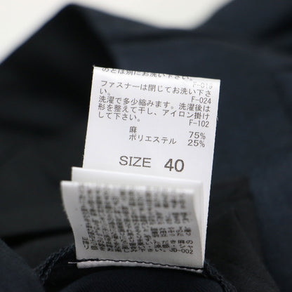 24春夏 ストレッチ リネン 2タック ワイドパンツ / ハイウエスト センタープレス フレア