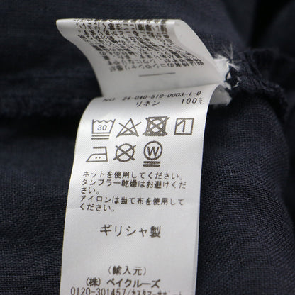 シャツ ワンピース / SHIRT DRESS ロング丈 バンドネック ボザム切替 サイドスリット ワイドシルエット リネン