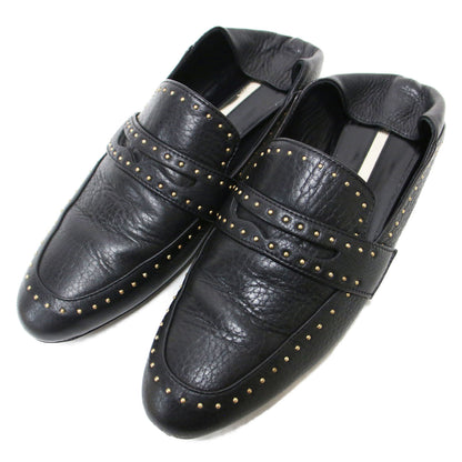 × BEAMS 別注 スタッズ 2WAY ローファー / スリッポン ラウンドトゥ フラット レザー