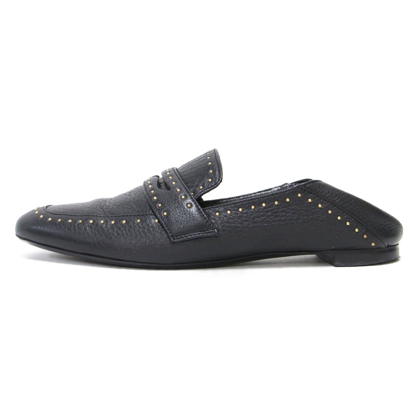 × BEAMS 別注 スタッズ 2WAY ローファー / スリッポン ラウンドトゥ フラット レザー
