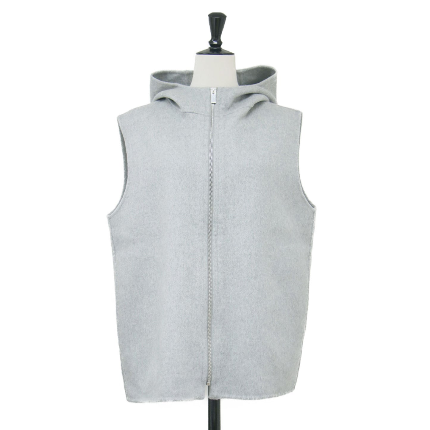 25秋冬 ダブルフェイス ジップアップ ベスト / New Divide GC Zip Up Vest ジレ ノースリーブ ミドル丈 ハイネック メタルジップ ウール カシミヤ