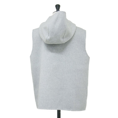 25秋冬 ダブルフェイス ジップアップ ベスト / New Divide GC Zip Up Vest ジレ ノースリーブ ミドル丈 ハイネック メタルジップ ウール カシミヤ