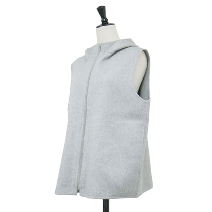 25秋冬 ダブルフェイス ジップアップ ベスト / New Divide GC Zip Up Vest ジレ ノースリーブ ミドル丈 ハイネック メタルジップ ウール カシミヤ