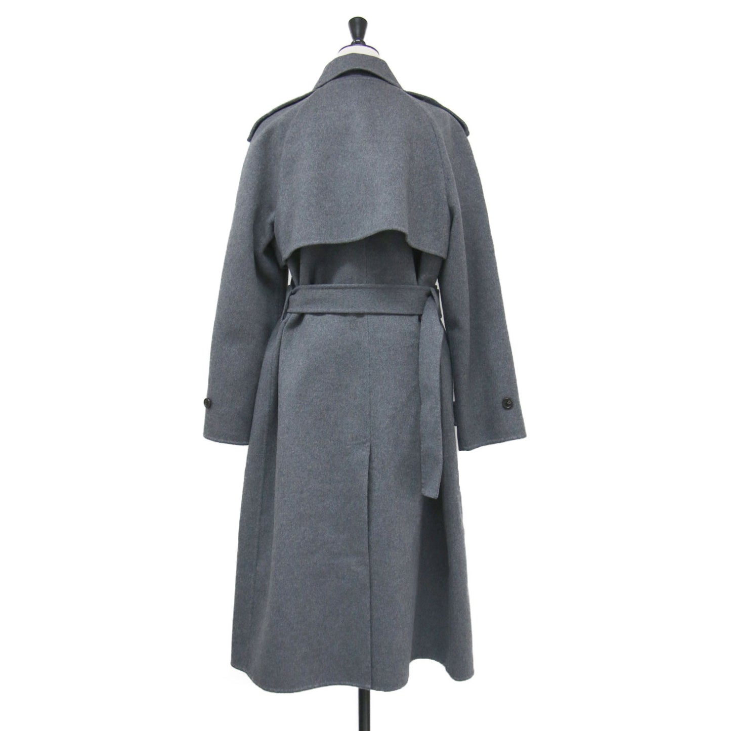 25秋冬 ベルト付き リバーコート / New Divide GC Trench Coat ロング丈 ダブルフェイス Iライン スリット ウール カシミヤ