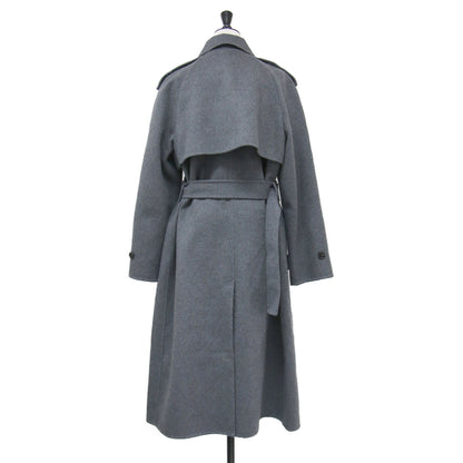 25秋冬 ベルト付き リバーコート / New Divide GC Trench Coat ロング丈 ダブルフェイス Iライン スリット ウール カシミヤ