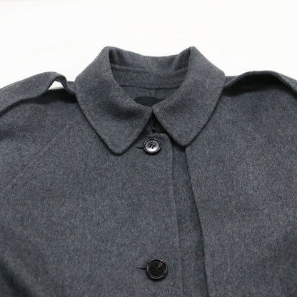 25秋冬 ベルト付き リバーコート / New Divide GC Trench Coat ロング丈 ダブルフェイス Iライン スリット ウール カシミヤ