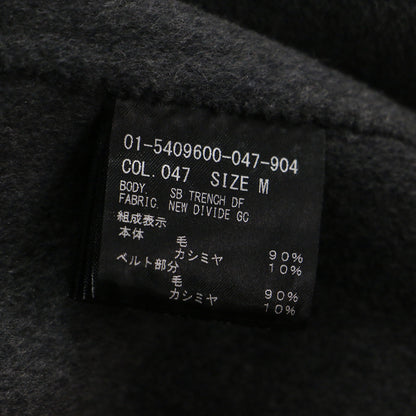 25秋冬 ベルト付き リバーコート / New Divide GC Trench Coat ロング丈 ダブルフェイス Iライン スリット ウール カシミヤ