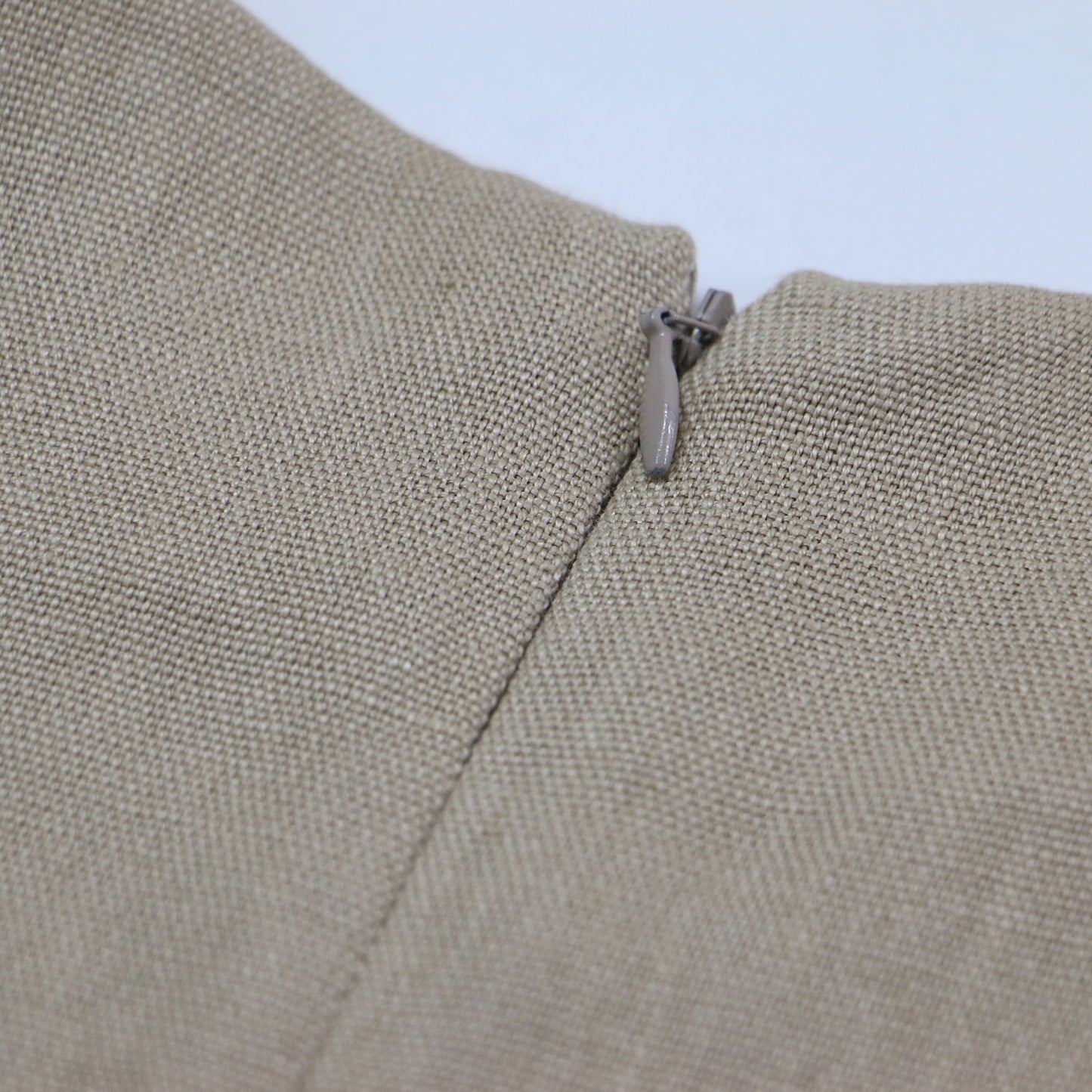 サッシュベルト付き ロング リネンワンピース / ドレス フレンチスリーブ Vネック フレア Aライン