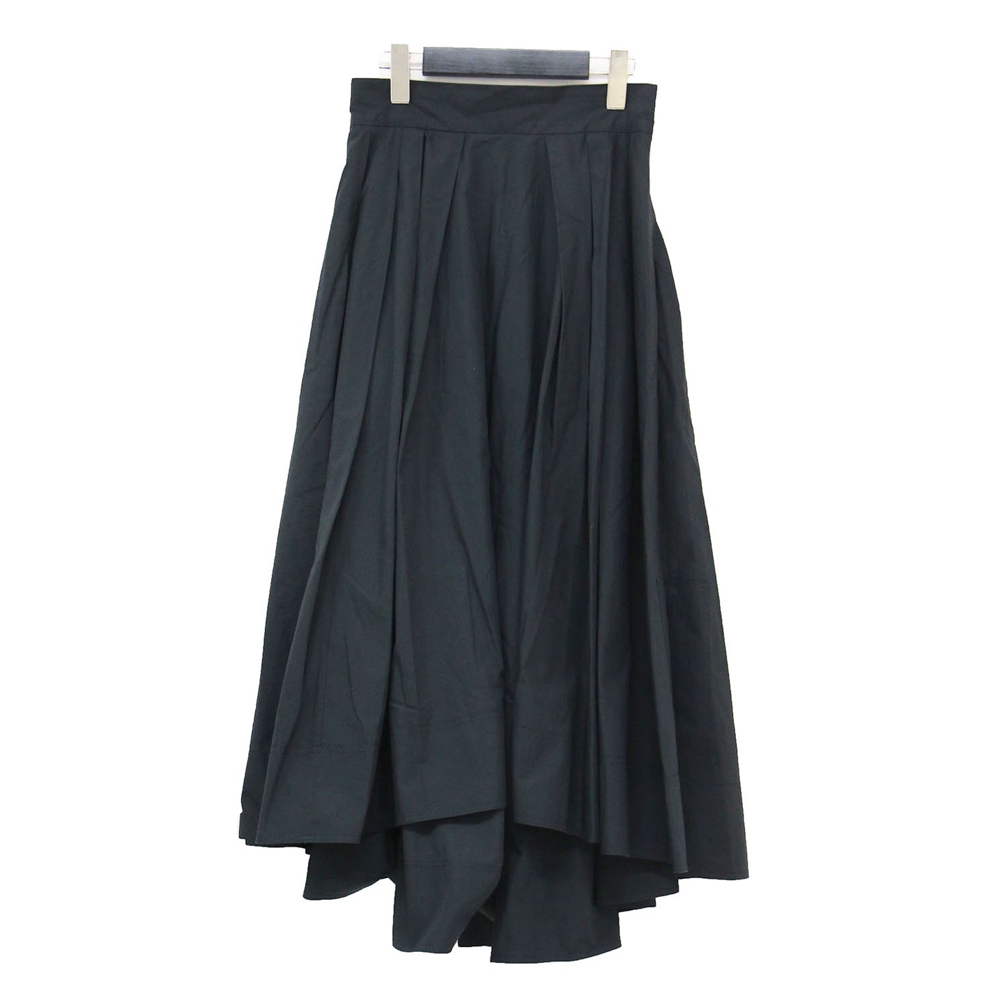 タック ボリューム スカート / TUCK VOLUME SKIRT バックロング ボリューム フレア スリット コットン