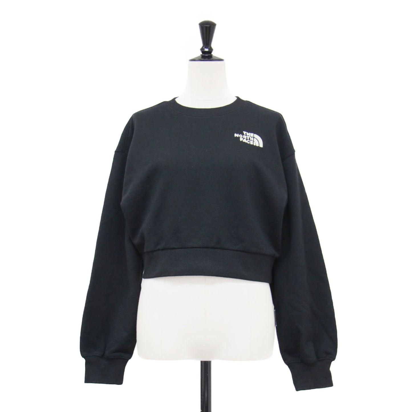 ホワイトレーベル クロップド スウェット / WHITE LABEL プルオーバー 長袖 ショート丈 クルーネック ドロップショルダー ボックスシルエット ロゴ刺繍 コットン