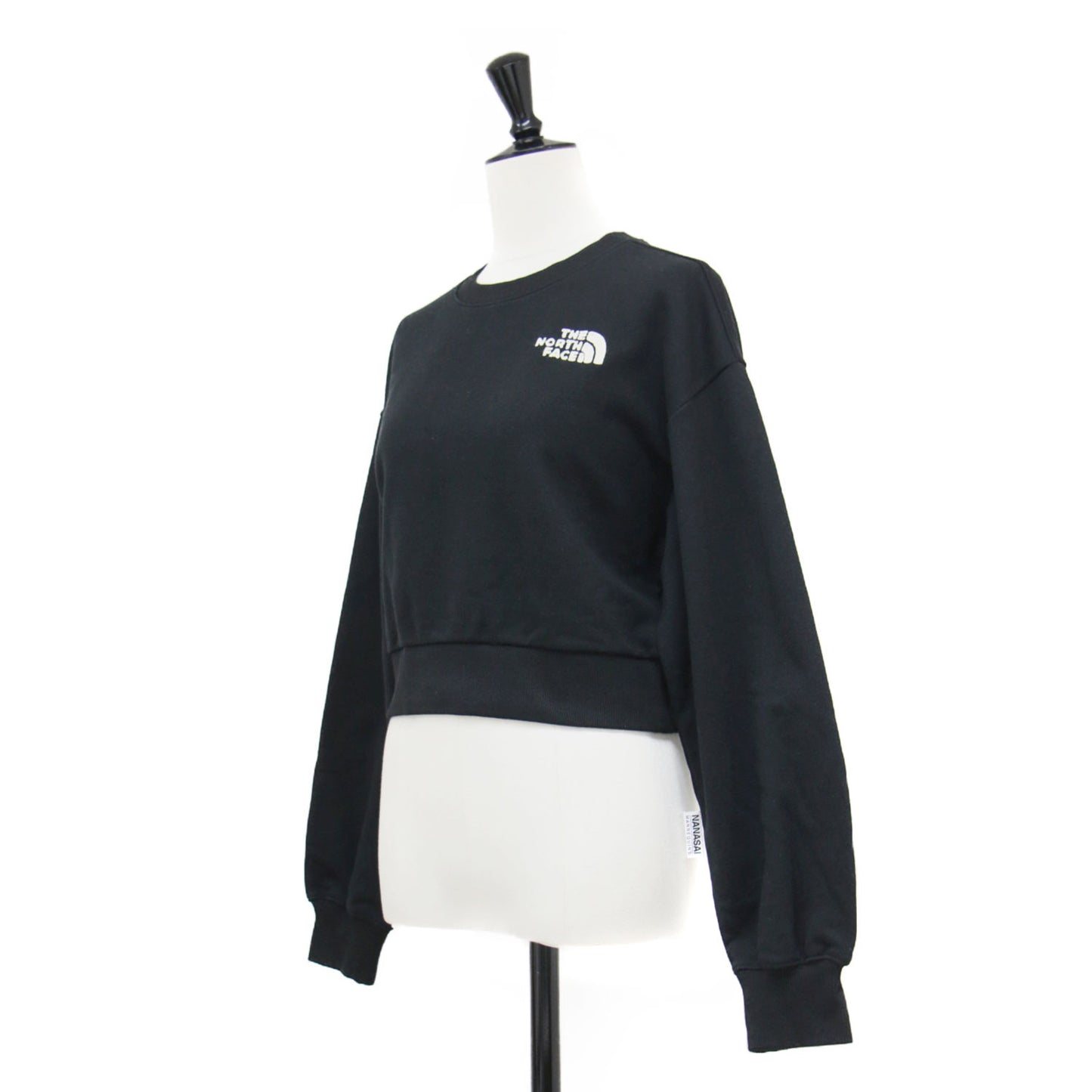 ホワイトレーベル クロップド スウェット / WHITE LABEL プルオーバー 長袖 ショート丈 クルーネック ドロップショルダー ボックスシルエット ロゴ刺繍 コットン