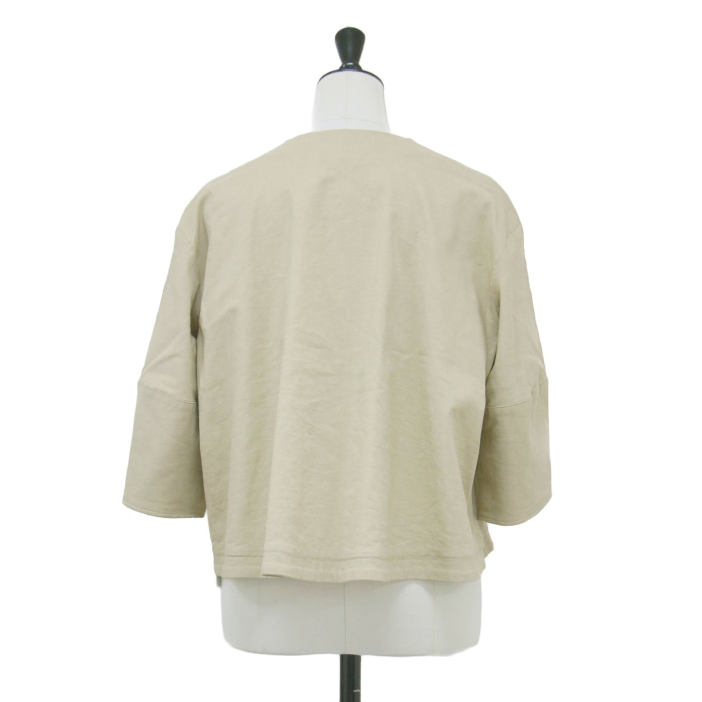 25春夏 ノーカラージャケット / Lush Linen Khloe Jacket 七分袖 ショート丈 クルーネック ボックスシルエット リネン