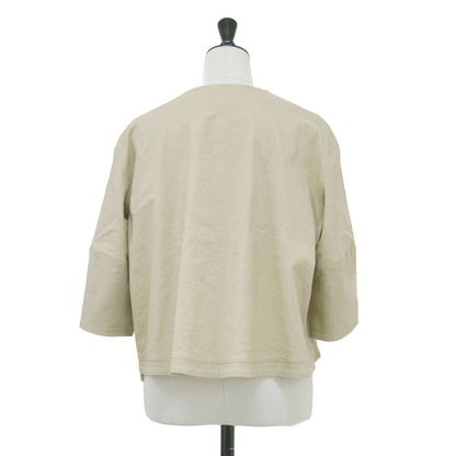 25春夏 ノーカラージャケット / Lush Linen Khloe Jacket 七分袖 ショート丈 クルーネック ボックスシルエット リネン