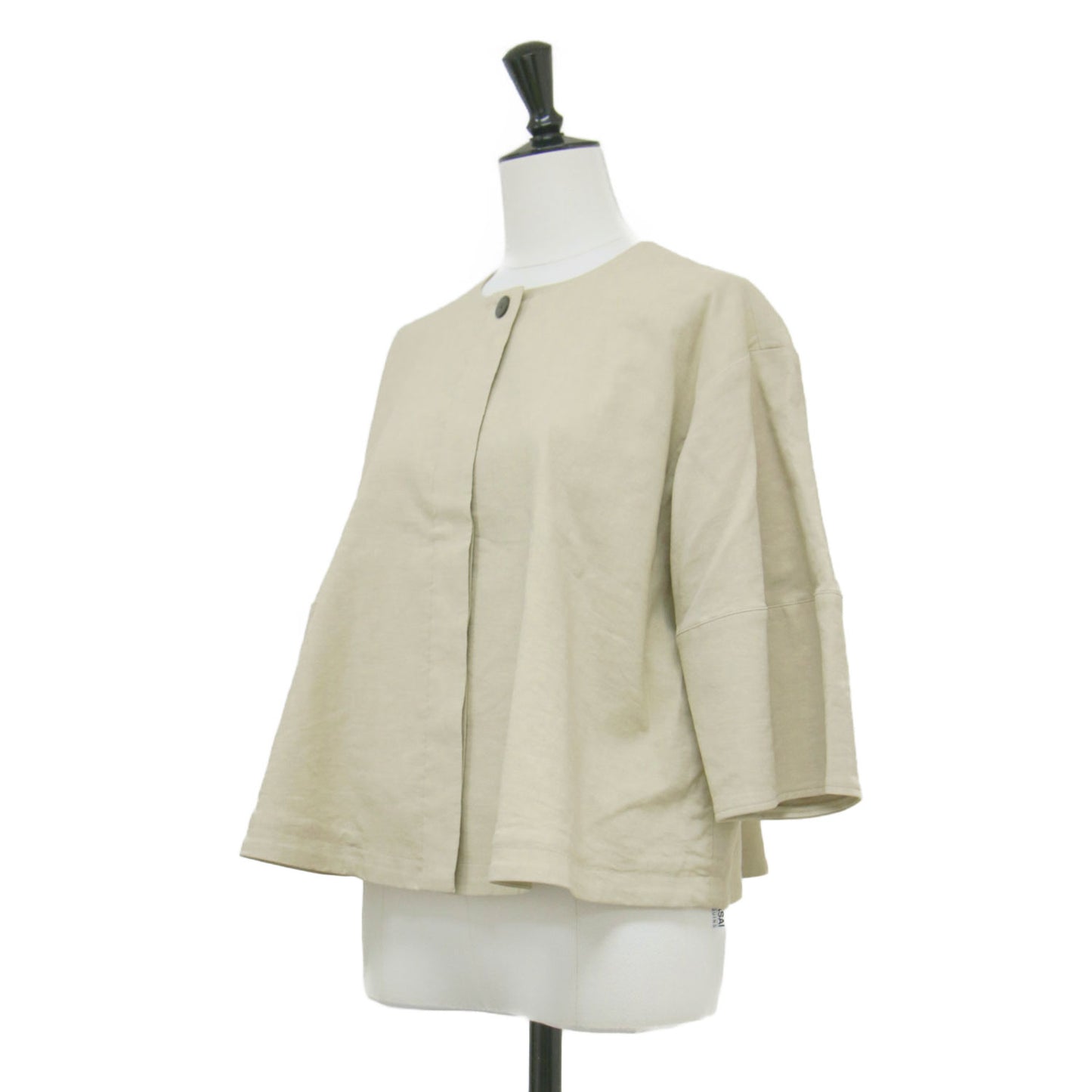 25春夏 ノーカラージャケット / Lush Linen Khloe Jacket 七分袖 ショート丈 クルーネック ボックスシルエット リネン