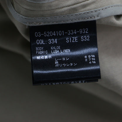 25春夏 ノーカラージャケット / Lush Linen Khloe Jacket 七分袖 ショート丈 クルーネック ボックスシルエット リネン