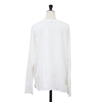 モイストタッチカーディガン / Cotton silk プルオーバー ボートネック 長袖 ドロップショルダー シルク リネン コットン