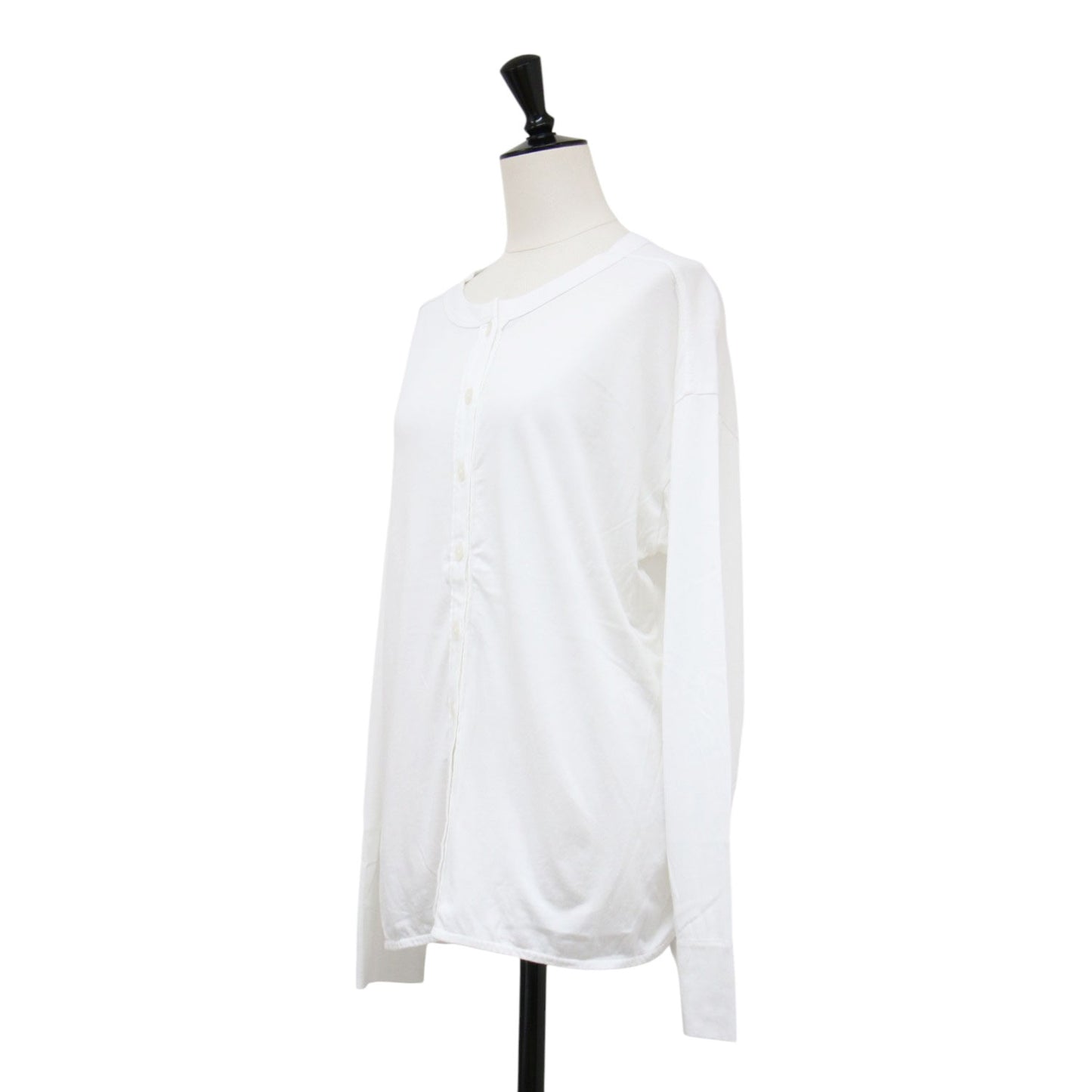 モイストタッチカーディガン / Cotton silk プルオーバー ボートネック 長袖 ドロップショルダー シルク リネン コットン