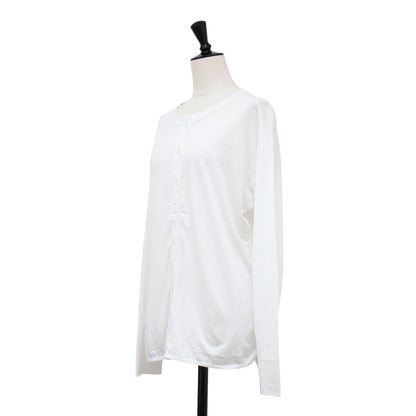 モイストタッチカーディガン / Cotton silk プルオーバー ボートネック 長袖 ドロップショルダー シルク リネン コットン