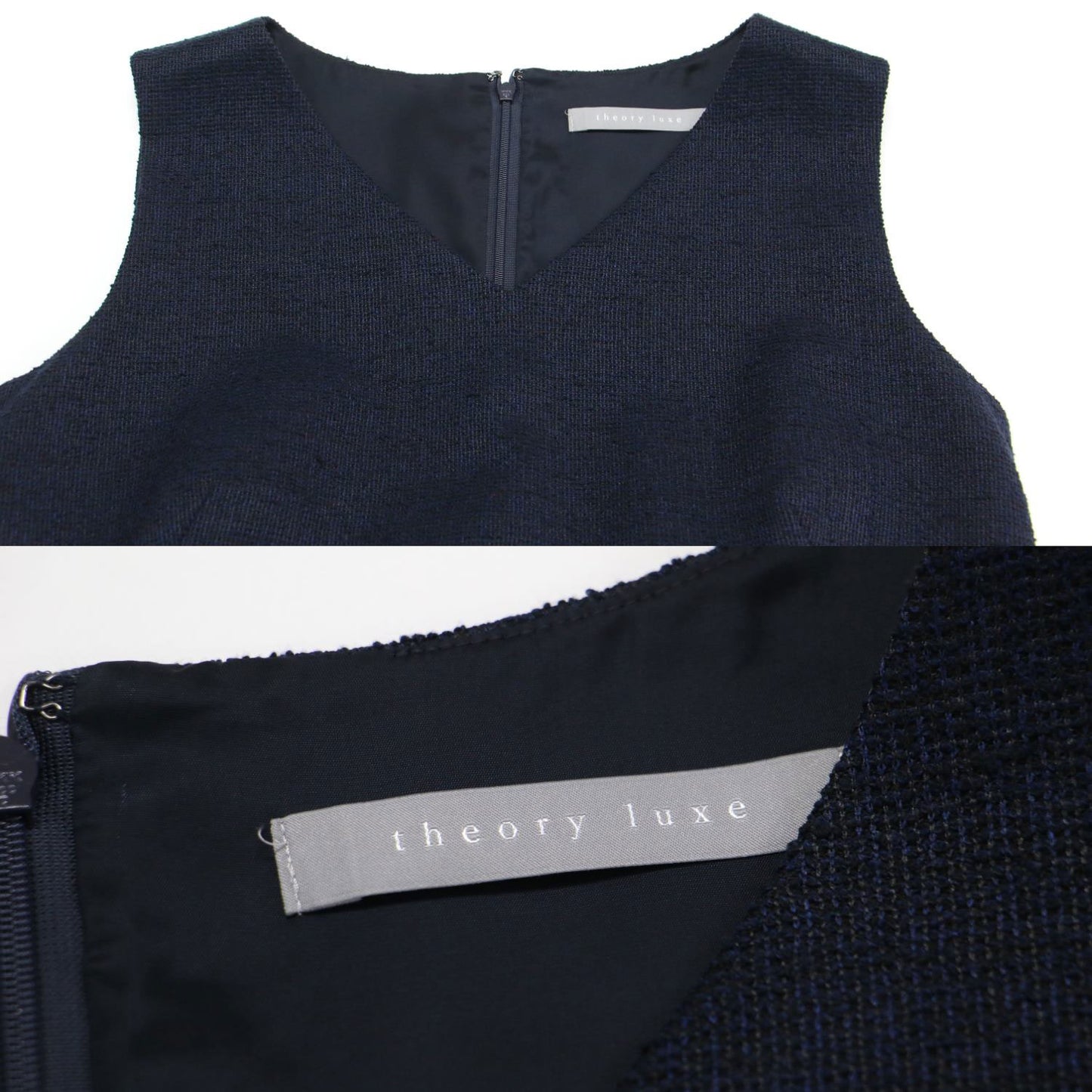 20春夏 3way セットアップ / Tweed Jersey Marty B&Mox ドレス Aライン ノースリーブ ペプラム ツイード バックファスナー コットン