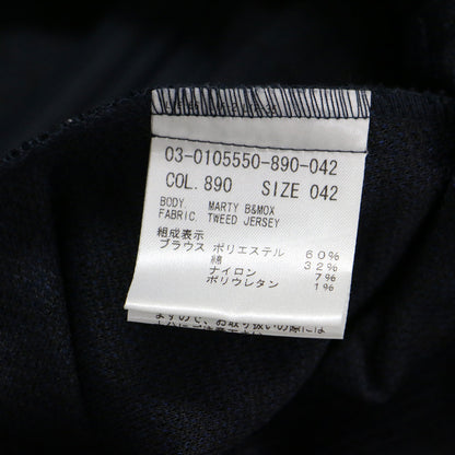 20春夏 3way セットアップ / Tweed Jersey Marty B&Mox ドレス Aライン ノースリーブ ペプラム ツイード バックファスナー コットン