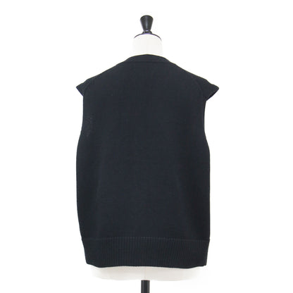 26春夏 ミドルゲージVネックベスト / Austin Ciara Sweater ニット コットン ウール ウォッシャブル