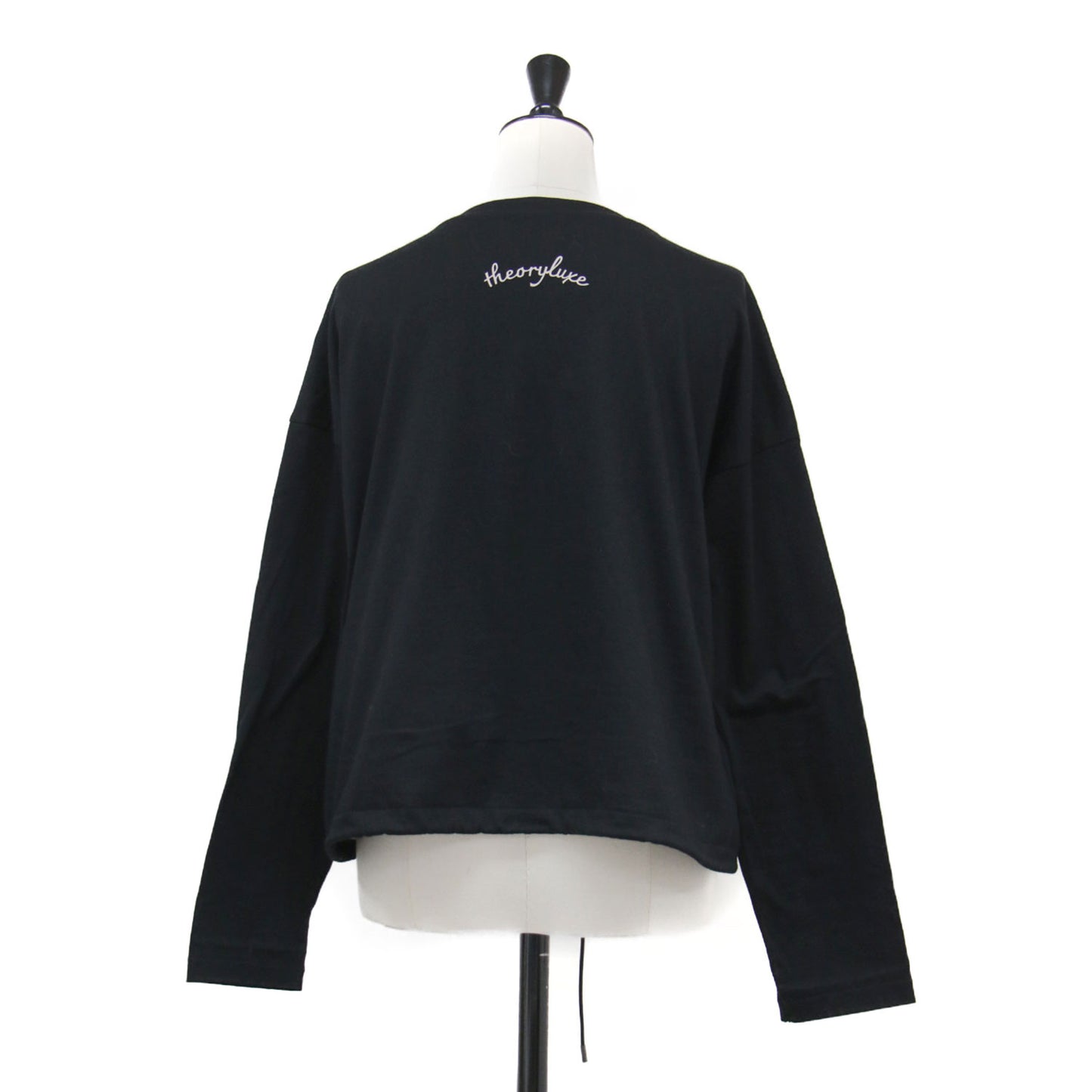 25秋冬 コットン ギャザー クロップドTシャツ / Luxe Jersey Alia Tee カットソー 長袖 クルーネック ロゴプリント