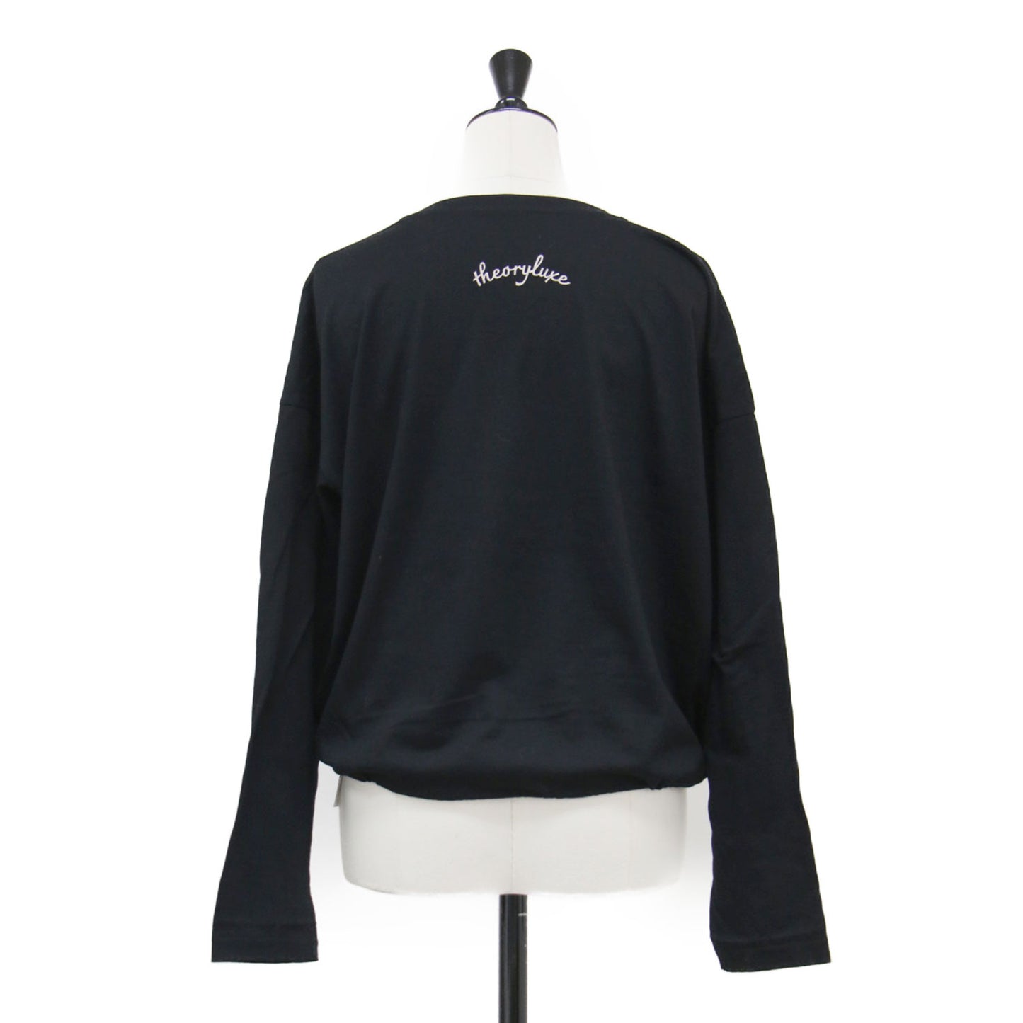 25秋冬 コットン ギャザー クロップドTシャツ / Luxe Jersey Alia Tee カットソー 長袖 クルーネック ロゴプリント
