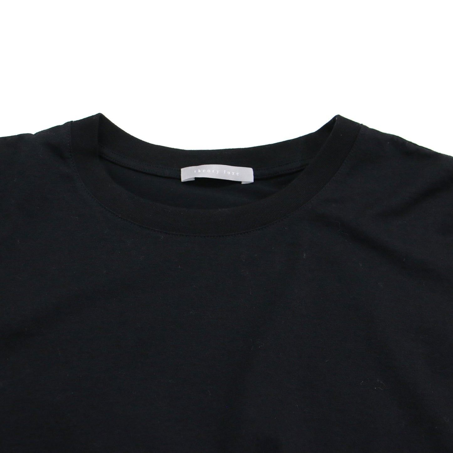25秋冬 コットン ギャザー クロップドTシャツ / Luxe Jersey Alia Tee カットソー 長袖 クルーネック ロゴプリント