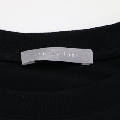 25秋冬 コットン ギャザー クロップドTシャツ / Luxe Jersey Alia Tee カットソー 長袖 クルーネック ロゴプリント