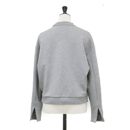 25秋冬 モックネック ミディ プルオーバー / Double Knit N Rib Neck Top スウェット 長袖 ドロップショルダー スリット