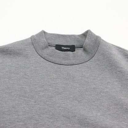 25秋冬 モックネック ミディ プルオーバー / Double Knit N Rib Neck Top スウェット 長袖 ドロップショルダー スリット