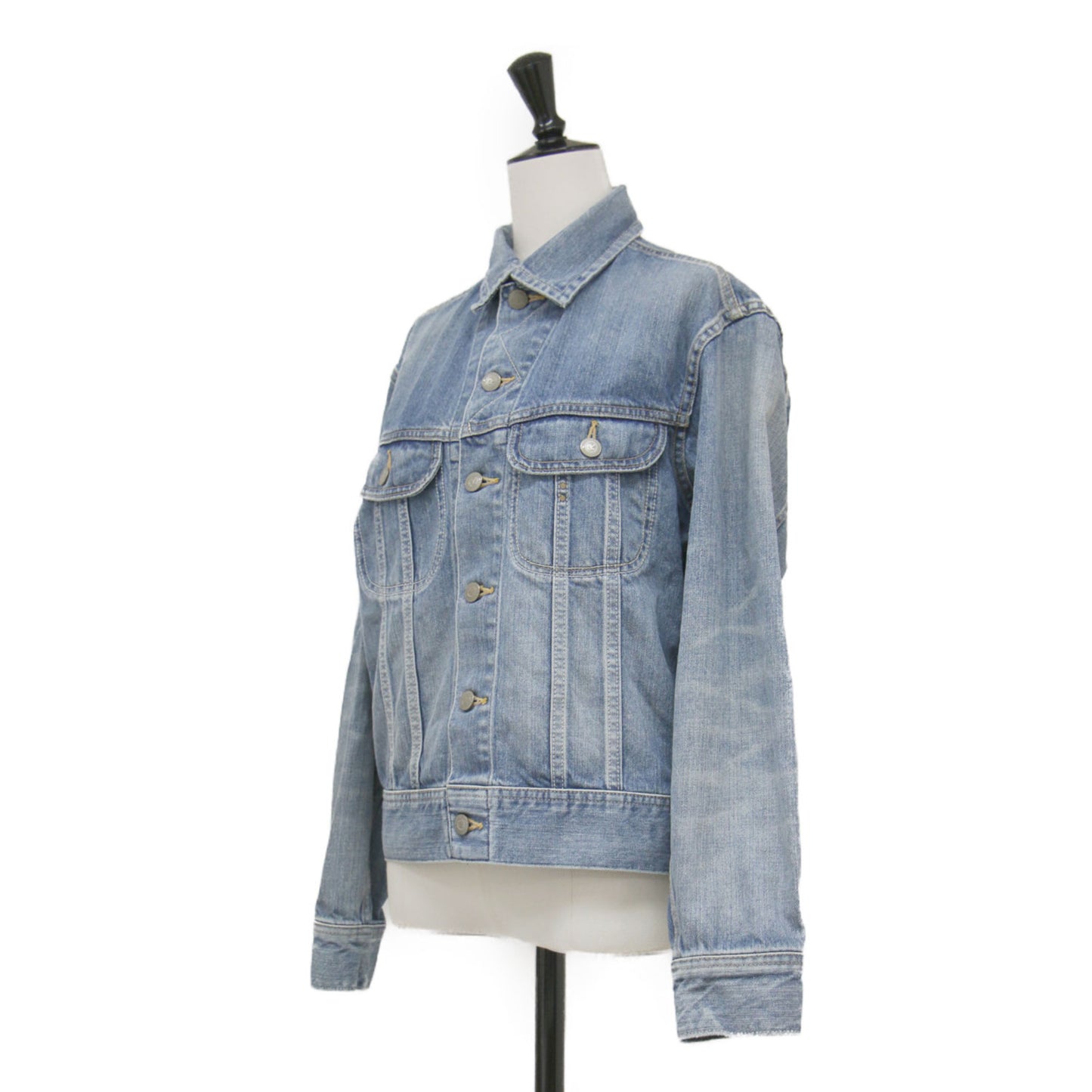 ライ麦デニムの908比古比女ジャン / デニムジャケット Gジャン 長袖 クロップド丈 コットン ウォッシャブル