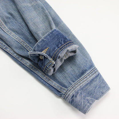 ライ麦デニムの908比古比女ジャン / デニムジャケット Gジャン 長袖 クロップド丈 コットン ウォッシャブル