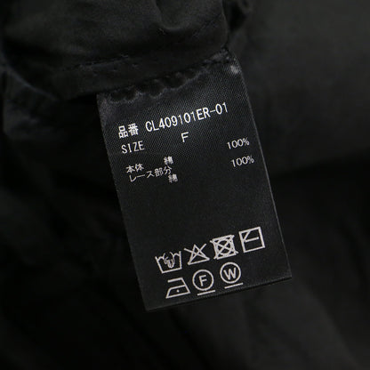 25秋冬 コットン レース オールインワン / ワイドパンツ ノーカラー ギャザー