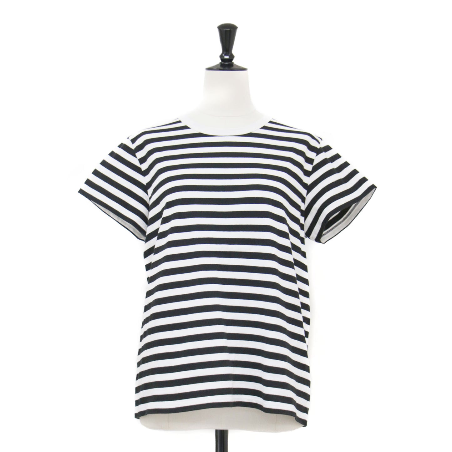 クルーネック ボーダーTシャツ / カットソー 半袖 コンパクト コットン