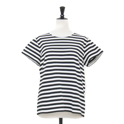 クルーネック ボーダーTシャツ / カットソー 半袖 コンパクト コットン