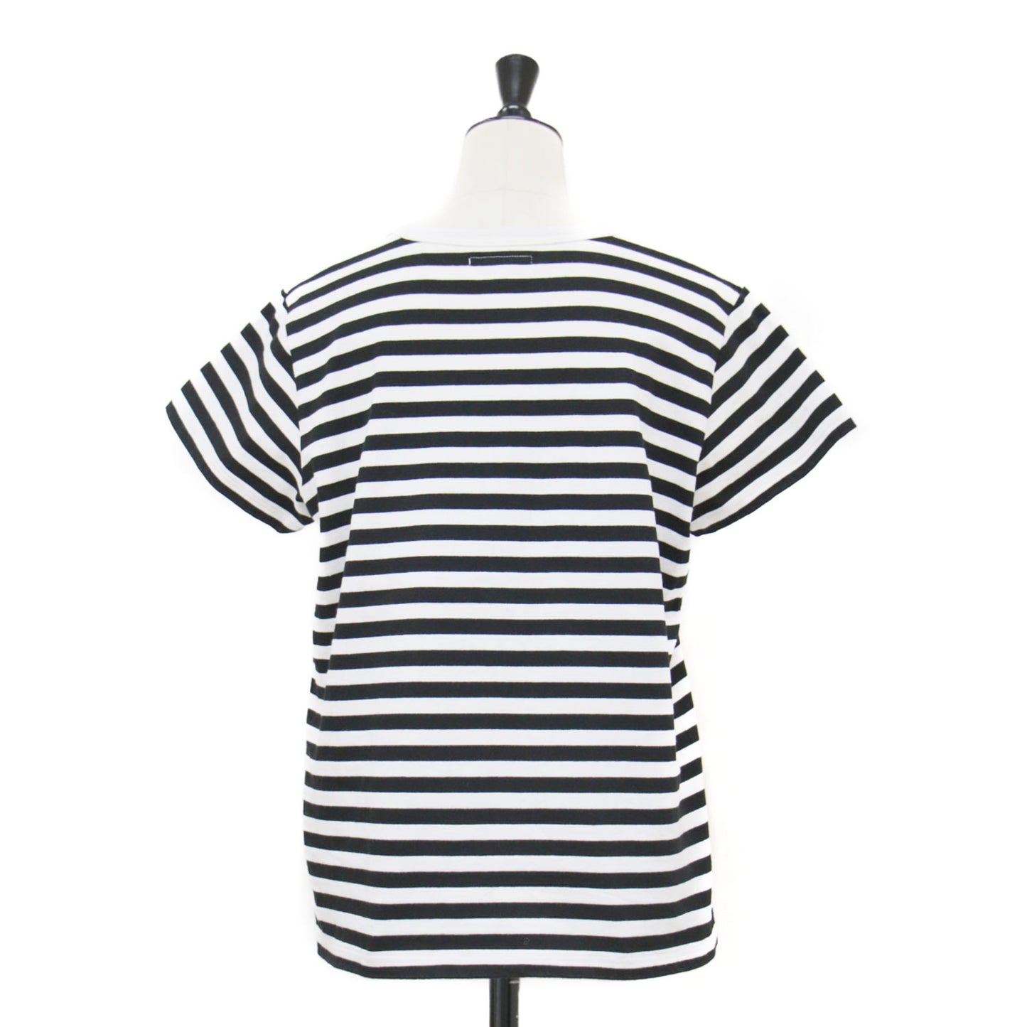 クルーネック ボーダーTシャツ / カットソー 半袖 コンパクト コットン